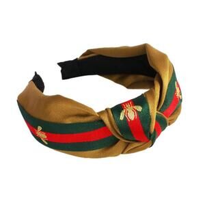 "WannaBee" GOLD Satin Top Knot Headband 💚❤️💚🐝